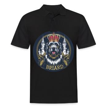 Königlicher Briard Hund mit Krone und Schloss - Männer Poloshirt - Schwarz - Vorne - Kai (181cm)