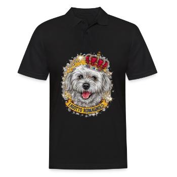 Lagotto Romagnolo mit Krone - Männer Poloshirt - Schwarz - Vorne - Kai (181cm)