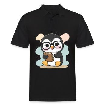 Pingouin Kawaii avec Licorne Ouftit - Polo Homme - noir - Devant - Kai (181cm)