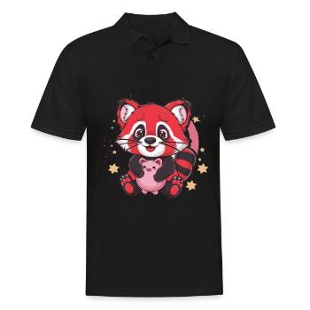Panda Kawaii Rouge avec Tirelire - Polo Homme - noir - Devant - Kai (181cm)