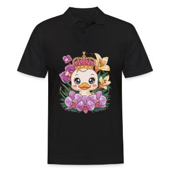 Kawaii ducklings with orchids and lilies - Men's Polo Shirt - black - Front - Kai (181cm)