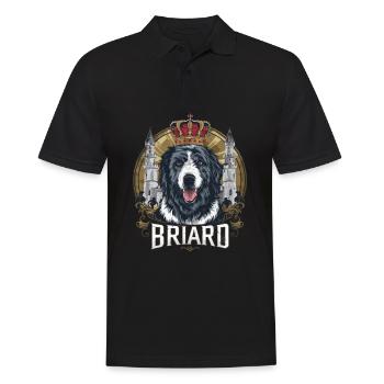 Königlicher Briard Hund mit Krone und Schloss - Männer Poloshirt - Schwarz - Vorne - Kai (181cm)