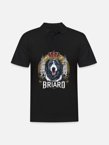 Royal Briard Chien avec Couronne et Serrure - Polo Homme - noir