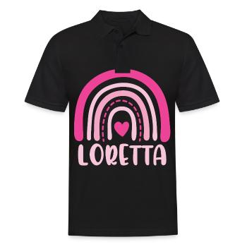 Loretta Pink Boho Rainbow with Heart - Men's Polo Shirt - black - Front - Kai (181cm)