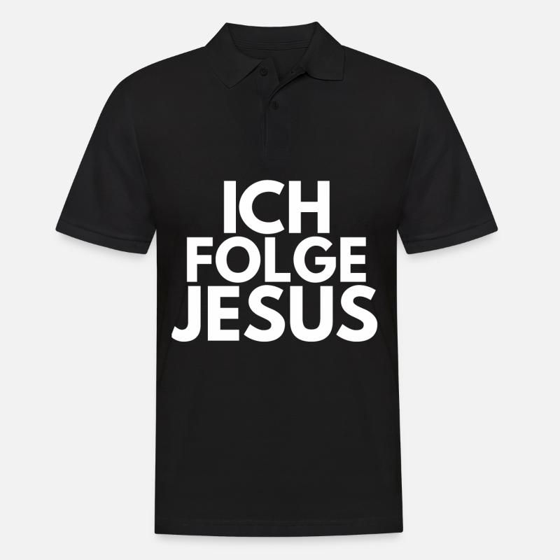 Ich folge Jesus - Männer Poloshirt - Schwarz