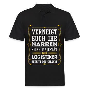 Verneigt euch Ihr Narren Logistiker Lagerist - Männer Poloshirt - Schwarz - Vorne - Kai (181cm)
