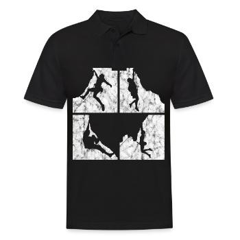 Retro mountaineering bouldering climbing mountain gift - Men's Polo Shirt - black - Front - Kai (181cm)