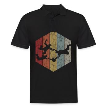 Fallschirmspringer Fallschirm Fallschirmspringen - Männer Poloshirt - Schwarz - Vorne - Kai (181cm)