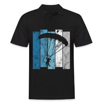 Fallschirmspringer Fallschirm Fallschirmspringen - Männer Poloshirt - Schwarz - Vorne - Kai (181cm)