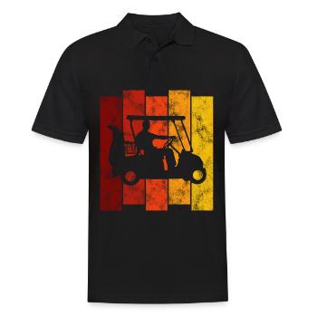 Golf ball golf club retro golf cart golfer golf - Men's Polo Shirt - black - Front - Kai (181cm)