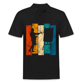 Kunst Retro Künstler Künstlerin Malerei Malerin - Männer Poloshirt - Schwarz - Vorne - Kai (181cm)