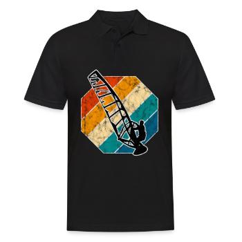 Windsurfing Retro Surfing Windsurfer Windsurfing - Men's Polo Shirt - black - Front - Kai (181cm)
