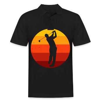 Golfer Golfschläger Golf Retro Golfen Golfspieler - Männer Poloshirt - Schwarz - Vorne - Kai (181cm)