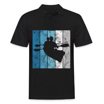 Paddeln Kayak Retro Kajak Rudern Boot Paddel Kanu - Männer Poloshirt - Schwarz - Vorne - Kai (181cm)