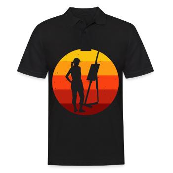 Malerin Künstlerin Kunst Künstler Retro Malerei - Männer Poloshirt - Schwarz - Vorne - Kai (181cm)