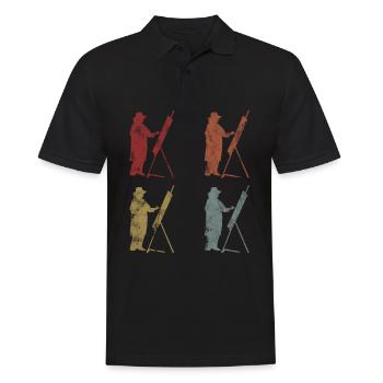 Peinture artiste artiste peintre art rétro - Polo Homme - noir - Devant - Kai (181cm)