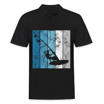 Windsurfing Windsurfen Windsurfer Retro Surfen - Männer Poloshirt - Schwarz - Vorne - Kai (181cm)