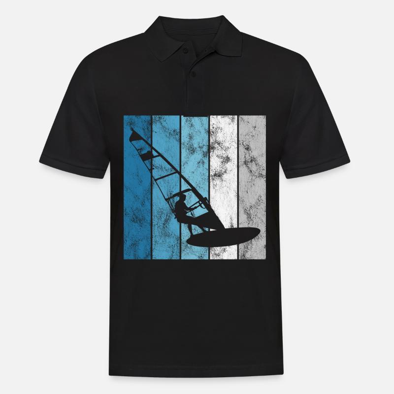 Planche à voile Planche à voile Rétro Surf - Polo Homme - noir