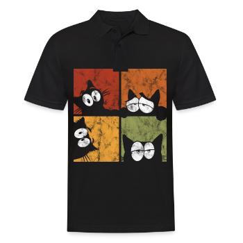 Chat chat chat de chat - Polo Homme - noir - Devant - Kai (181cm)