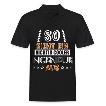 so sieht ein richtig cooler Ingenieur aus - Männer Poloshirt - Schwarz - Vorne - Kai (181cm)