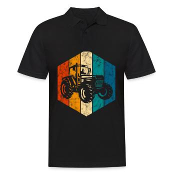 Ferme Fermeur Rétro tracteur tracteur tracteur - Polo Homme - noir - Devant - Kai (181cm)