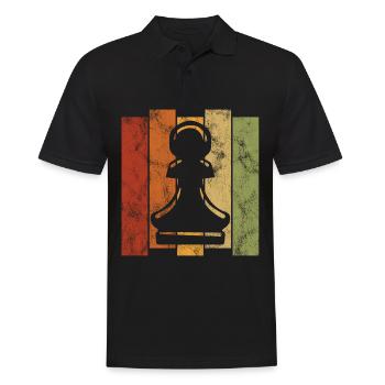 Échecs rétro échecs d’échecs - Polo Homme - noir - Devant - Kai (181cm)