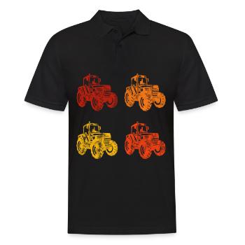 Farm Bauer Tractor Tractor Tractors Retro - Men's Polo Shirt - black - Front - Kai (181cm)