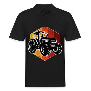 Farm Retro Bauer Tractor Tractors Tractors Tractors - Men's Polo Shirt - black - Front - Kai (181cm)