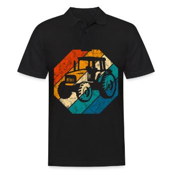 Farm Farmer Tractor Retro Tractors Tractors Tractors - Men's Polo Shirt - black - Front - Kai (181cm)