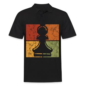 Schachmatt Retro Schachfigur Schachspieler Schach - Männer Poloshirt - Schwarz - Vorne - Kai (181cm)