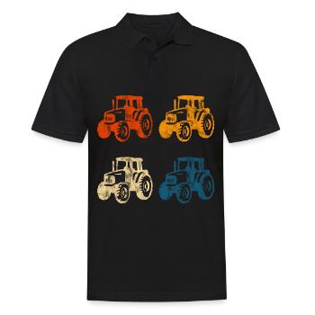ferme tracteurs paysannes tracteurs rétro tracteurs - Polo Homme - noir - Devant - Kai (181cm)