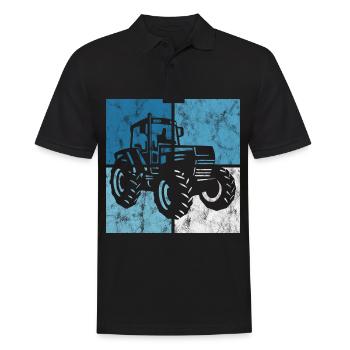 Tracteurs tracteurs tracteurs tracteurs tracteur rétro ferme - Polo Homme - noir - Devant - Kai (181cm)