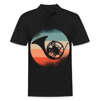 French Horn Hornist - Männer Poloshirt - Schwarz - Vorne - Kai (181cm)