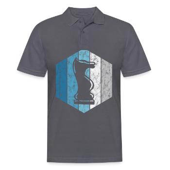 Schachspieler Schachmatt Retro Schachfigur Schach - Männer Poloshirt - Anthrazit - Vorne - Nico (186cm)