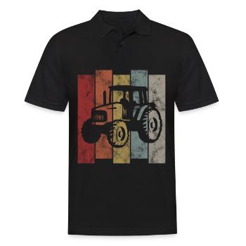 Tractors Tractor Farmer Retro Tractor Farm - Men's Polo Shirt - black - Front - Kai (181cm)