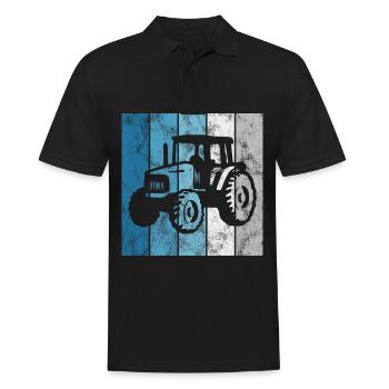 Tractors Tractor Farmer Retro Tractor Farm - Men's Polo Shirt - black - Front - Kai (181cm)