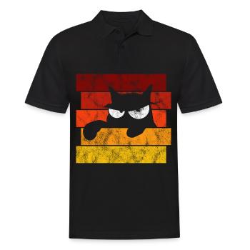 Chat Chat Miau Chat Rétro Chats - Polo Homme - noir - Devant - Kai (181cm)