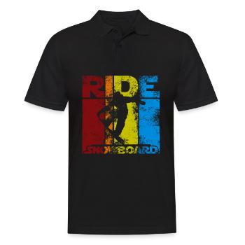 Snowboard fahren - Männer Poloshirt - Schwarz - Vorne - Kai (181cm)