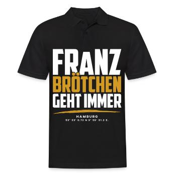 Franzbrötchen Hamburg Hamburch Gebäck Souvenir - Männer Poloshirt - Schwarz - Vorne - Kai (181cm)