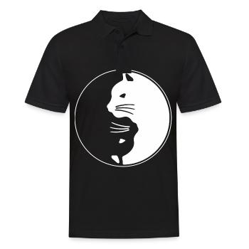 Chats Yin et Yang - Polo Homme - noir - Devant - Kai (181cm)