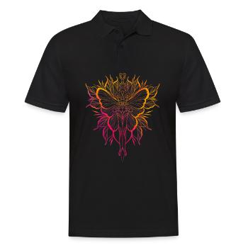 Zeichenstil Tattoo Schmetterling und Dolch - Männer Poloshirt - Schwarz - Vorne - Kai (181cm)