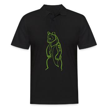 Bär " BÄR " eine Zeile - Männer Poloshirt - Schwarz - Vorne - Kai (181cm)