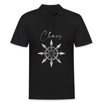 Étoile du chaos dotwork art - Polo Homme - noir - Devant - Kai (181cm)