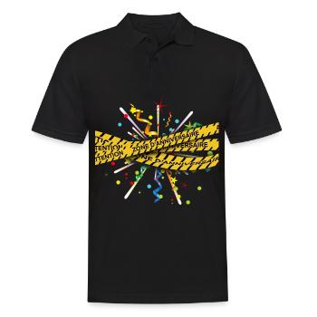 Birthday zone - Attention - Men's Polo Shirt - black - Front - Kai (181cm)