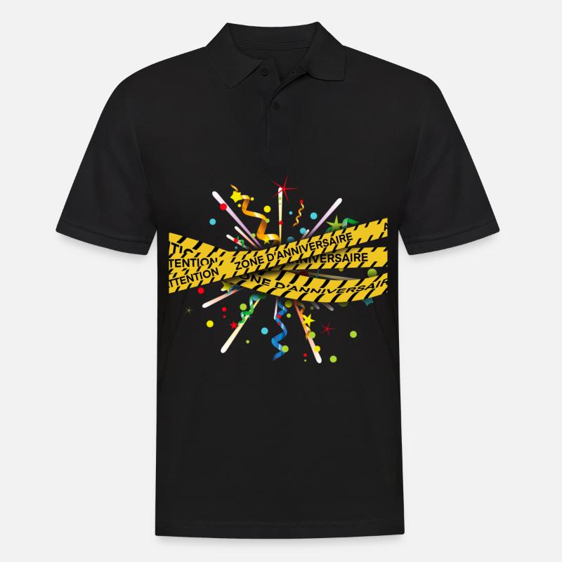 Geburtstagszone - Achtung - Männer Poloshirt - Schwarz