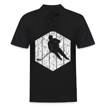 Hockey sur glace Hockey sur glace Patins rétro Puck Ice - Polo Homme - noir - Devant - Kai (181cm)