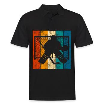 Hockey sur glace Hockey sur glace Patins rétro Puck Ice - Polo Homme - noir - Devant - Kai (181cm)