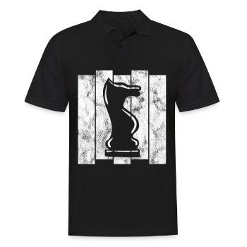 Retro Chess Chess Player Checkmate Chess Piece - Men's Polo Shirt - black - Front - Kai (181cm)