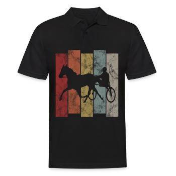Trabrennen Pferd Pferde Trabrennsport Pferderennen - Männer Poloshirt - Schwarz - Vorne - Kai (181cm)