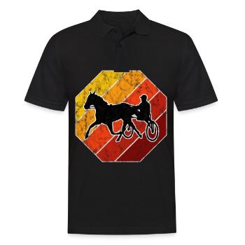 Trabrennen Pferd Pferde Trabrennsport Pferderennen - Männer Poloshirt - Schwarz - Vorne - Kai (181cm)